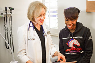 Student at uta health services on campus